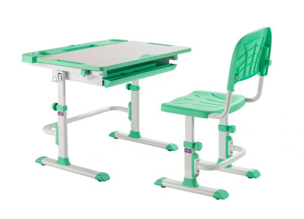 Комплект растущая парта и стул Cubby Disa Green