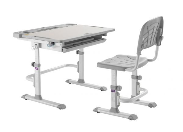 Комплект растущая парта и стул Cubby Disa Grey