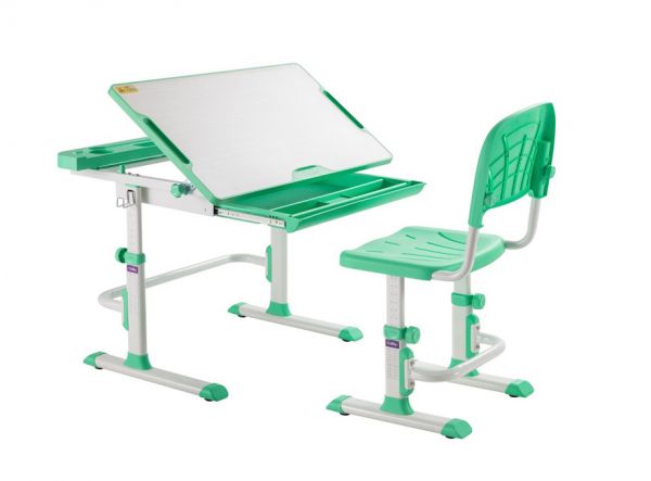 Комплект растущая парта и стул Cubby Disa Green