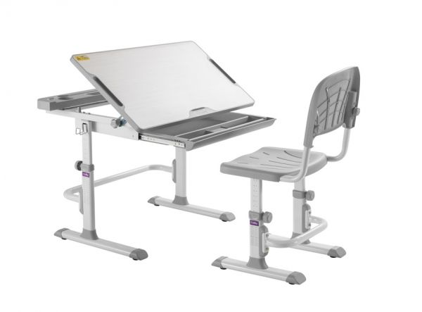 Комплект растущая парта и стул Cubby Disa Grey