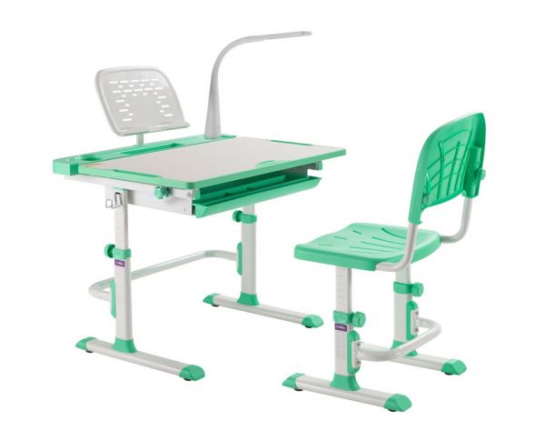 Комплект растущая парта и стул Cubby Disa Green