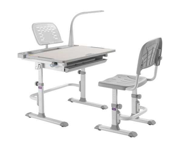 Комплект растущая парта и стул Cubby Disa Grey