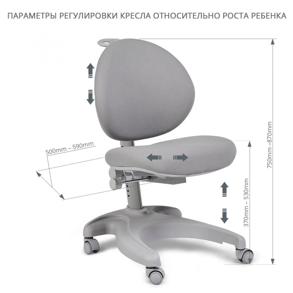 Эргономичное детское кресло FunDesk Cielo Grey