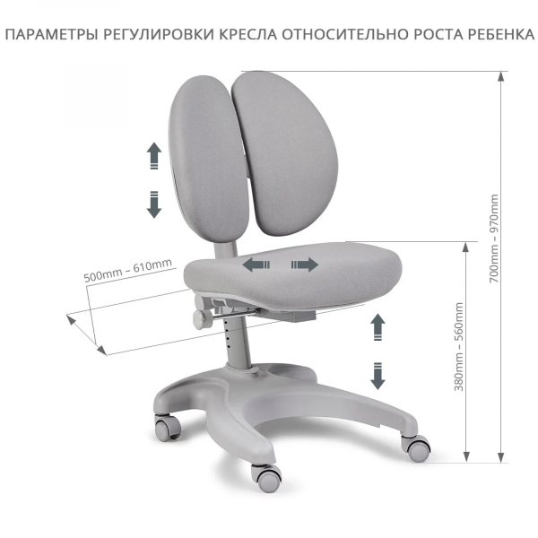 Парта Cubby Brunia Grey и кресло FunDesk Solerte Grey