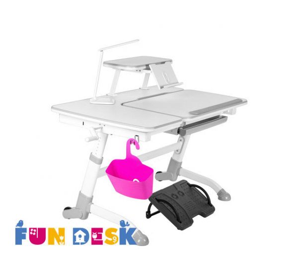 Парта FunDesk Amare Grey для школьника растущая