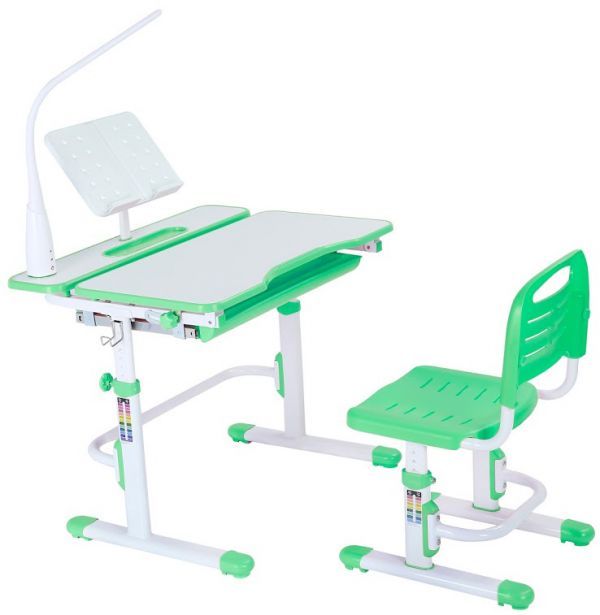 Комплект парта и стул Cubby Botero Green с лампой FunDesk L1