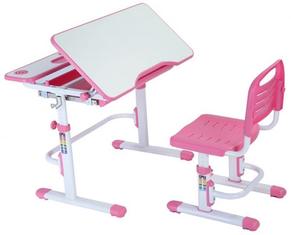 Растущая детская парта и стул Cubby Botero Pink