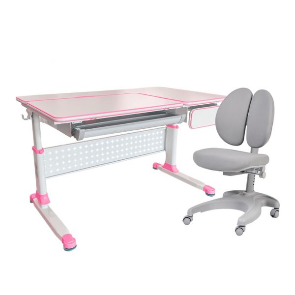 Парта Cubby Brunia Pink и кресло FunDesk Solerte Grey