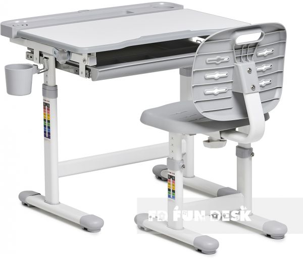 Растущая парта и стул FunDesk Cura Grey