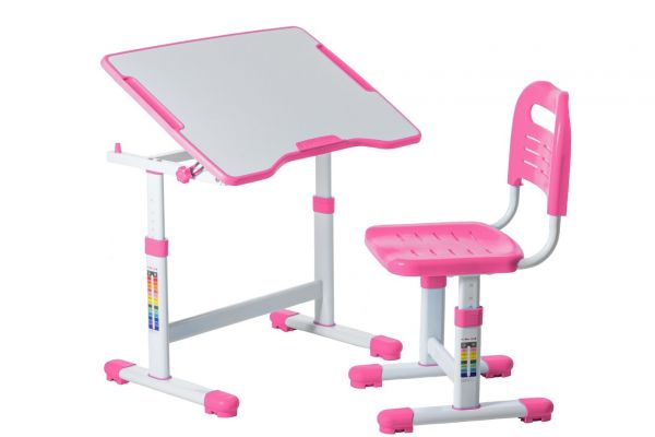 FunDesk растущая детская парта и стул Sole II Pink